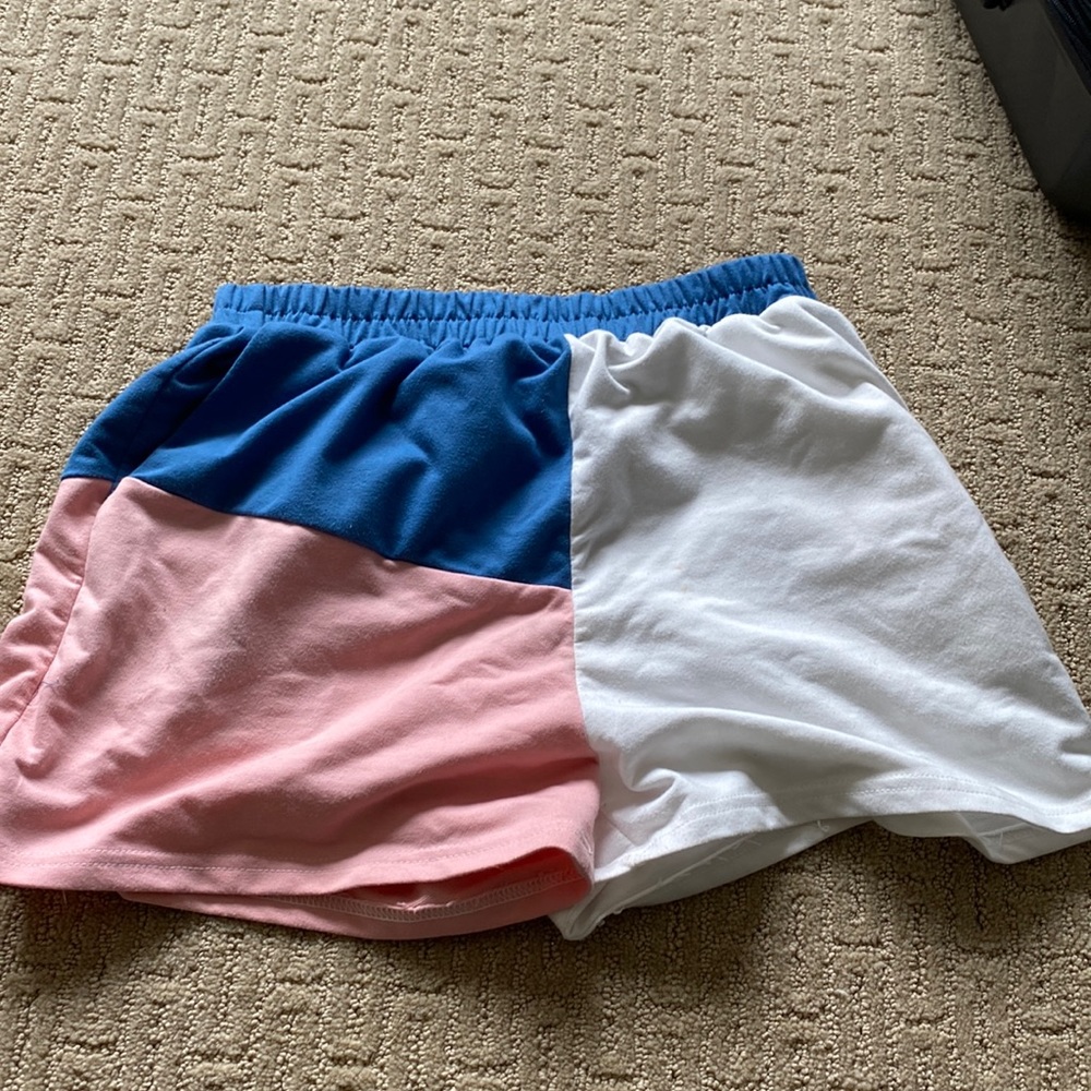 multi colored shorts